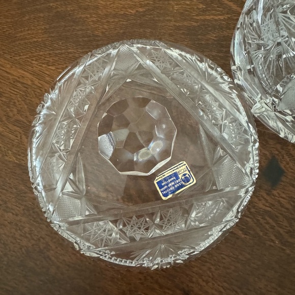 Vintage crystal clear cookie jar container pin wheel pattern - Picture 5 of 6